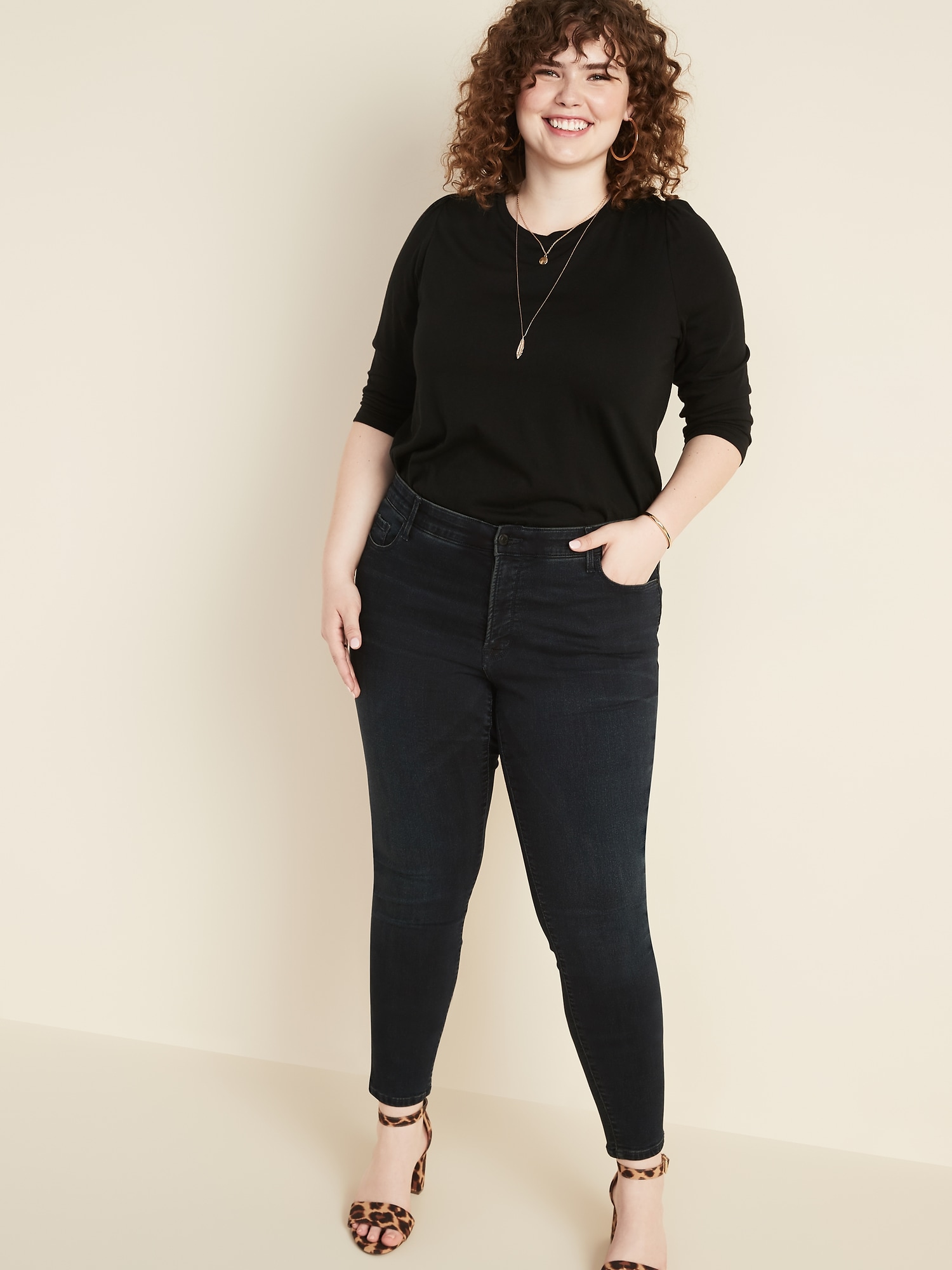 Jersey-Knit 3/4-Sleeve Plus-Size Top | Old Navy