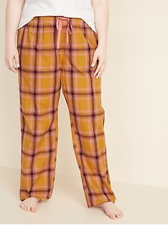 Plus-Size Printed Poplin Pajama Pants