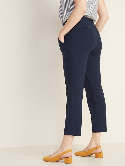 View large product image 2 of 2. Mid-Rise Pull-On Straight Pants for Women