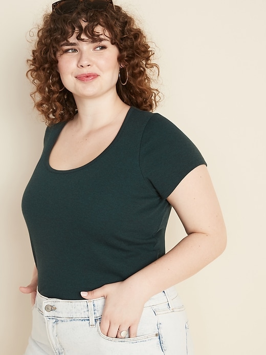 Image number 1 showing, Slim-Fit Plus-Size Rib-Knit Tee