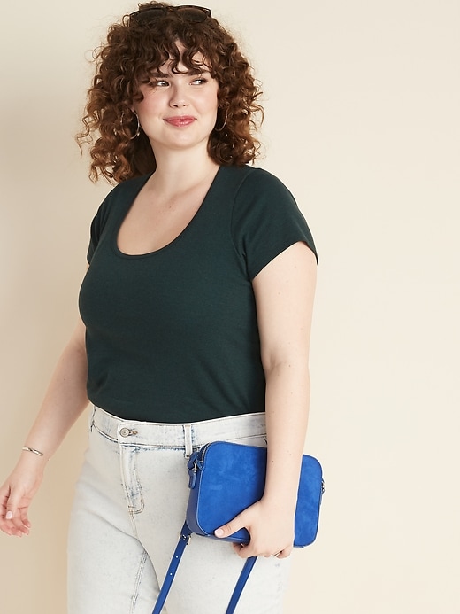 Image number 4 showing, Slim-Fit Plus-Size Rib-Knit Tee