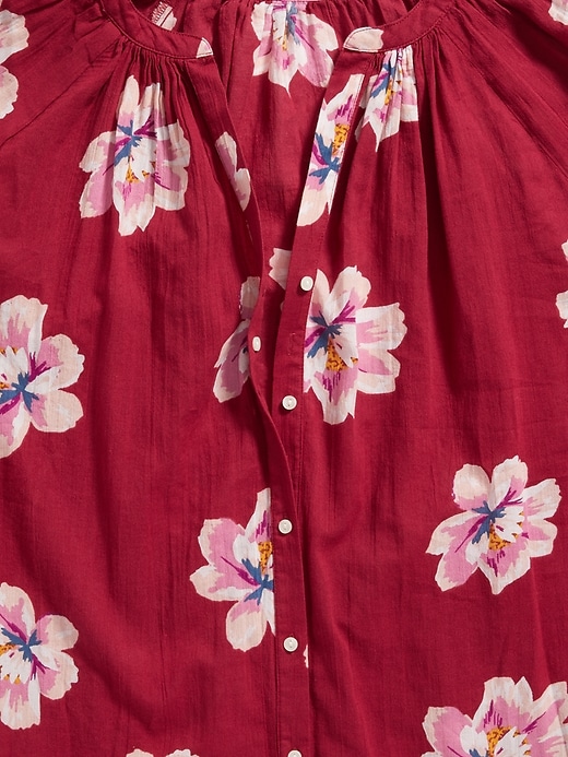 Image number 6 showing, Floral-Print No-Peek Plus-Size Gauze Shirt