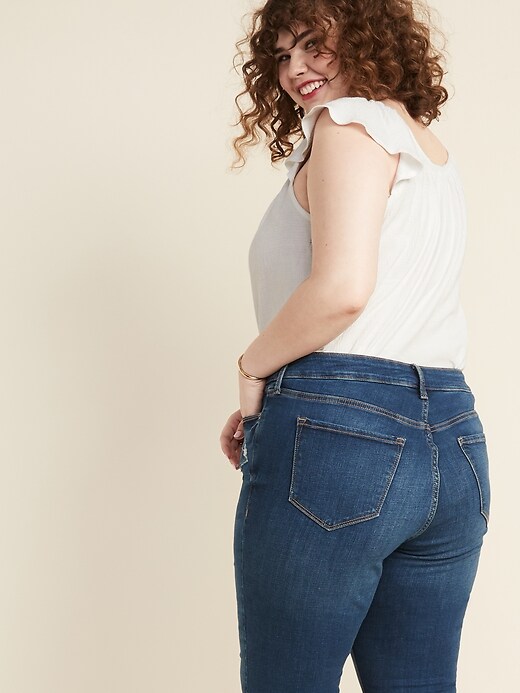 Image number 2 showing, High-Waisted Secret-Slim Pockets Plus-Size Distressed Rockstar Jeans