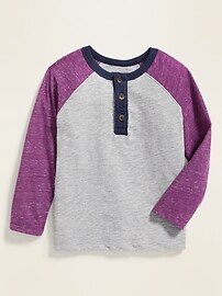 View large product image 4 of 4. Color-Blocked Slub-Knit Henley for Toddler Boys