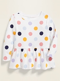 View large product image 4 of 4. French Terry Polka-Dot Peplum Tunic for Toddler Girls