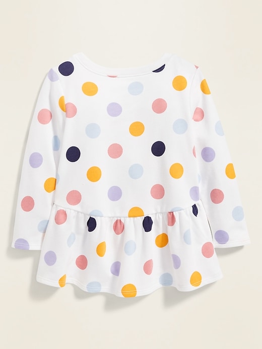 View large product image 2 of 4. French Terry Polka-Dot Peplum Tunic for Toddler Girls