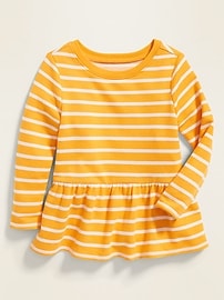 View large product image 4 of 4. Striped French Terry Peplum Tunic for Toddler Girls
