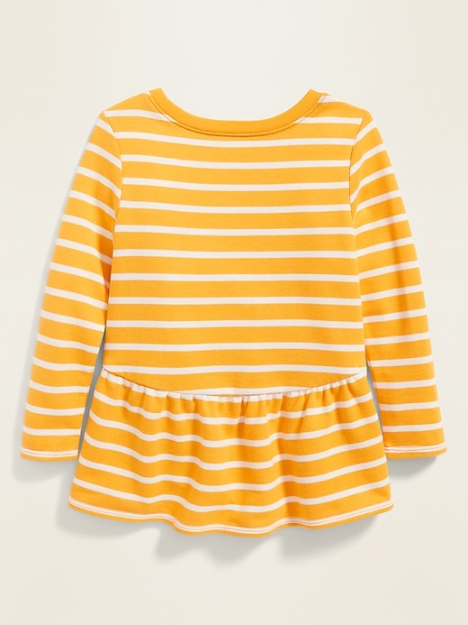 View large product image 2 of 4. Striped French Terry Peplum Tunic for Toddler Girls
