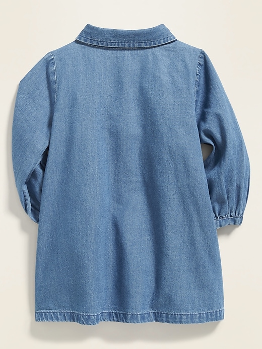 View large product image 2 of 2. Relaxed Chambray Henley Dress for Baby
