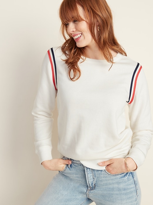 View large product image 1 of 1. Sleeve-Stripe Sweatshirt for Women