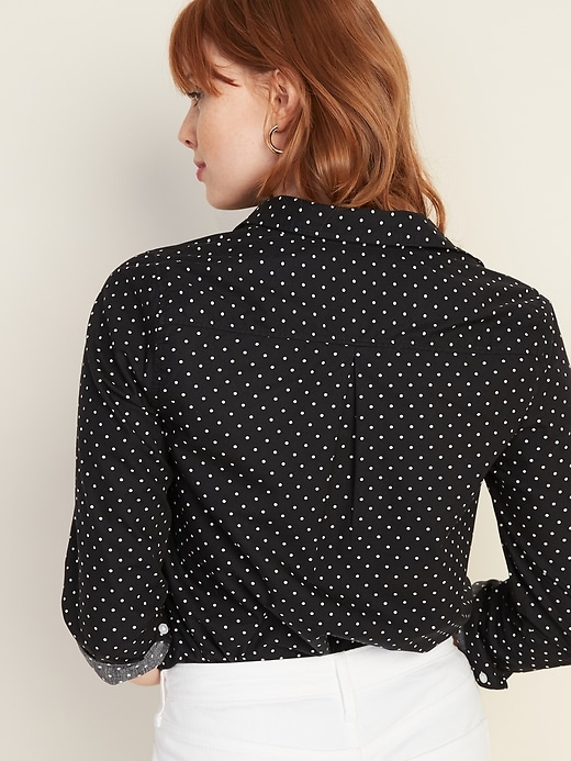 Image number 2 showing, Polka-Dot Poplin Classic Shirt for Women