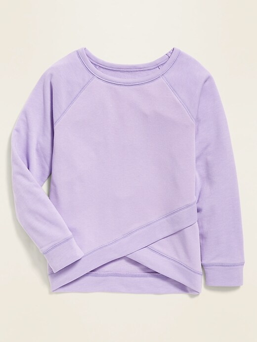 View large product image 1 of 1. French Terry Faux-Wrap Sweatshirt for Girls