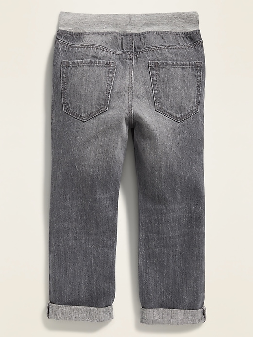 View large product image 2 of 2. Relaxed Rib-Waist Distressed Gray Jeans for Toddler Boys