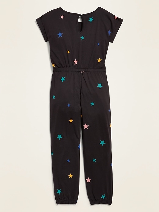 View large product image 2 of 2. Jersey-Knit Dolman-Sleeve Jumpsuit for Girls