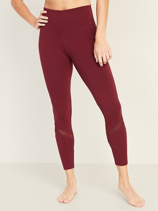 View large product image 1 of 3. High-Waisted Balance Mesh-Trim 7/8-Length Leggings For Women