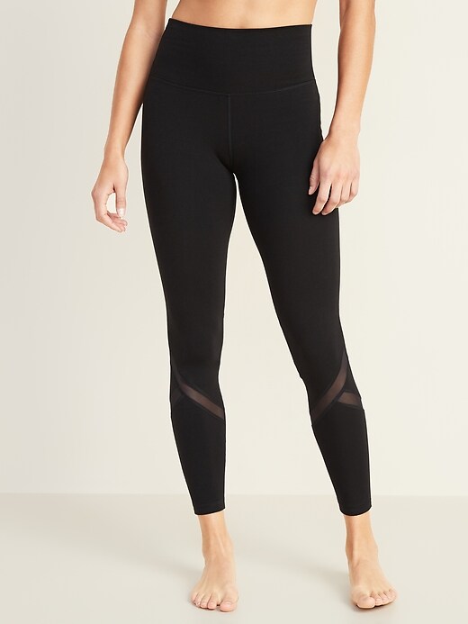 View large product image 1 of 3. High-Waisted Balance Mesh-Splice 7/8-Length Leggings For Women