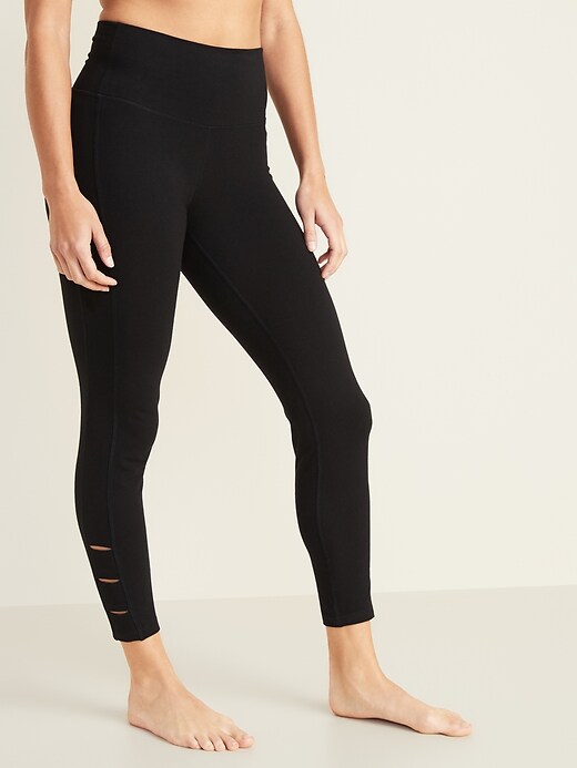 View large product image 1 of 3. High-Waisted Balance Ladder 7/8-Length Leggings