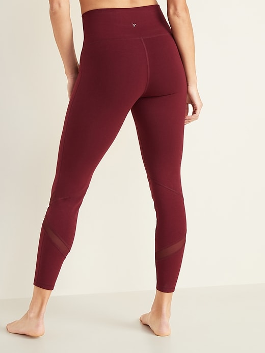 View large product image 2 of 3. High-Waisted Balance Mesh-Trim 7/8-Length Leggings For Women