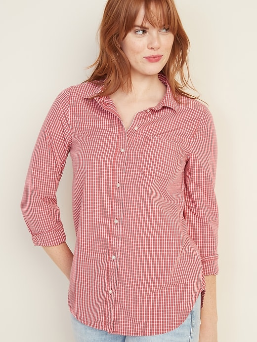 View large product image 1 of 1. Relaxed Printed Classic Shirt for Women