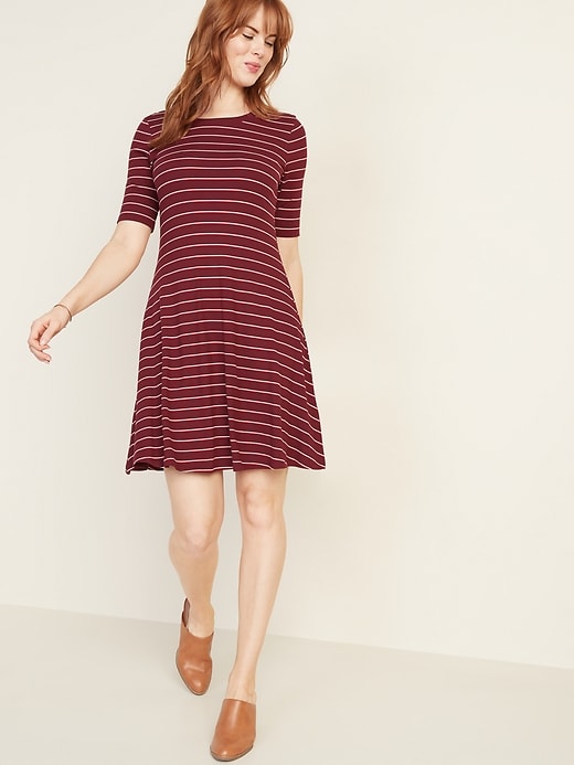 View large product image 1 of 1. Rib-Knit Swing Dress for Women