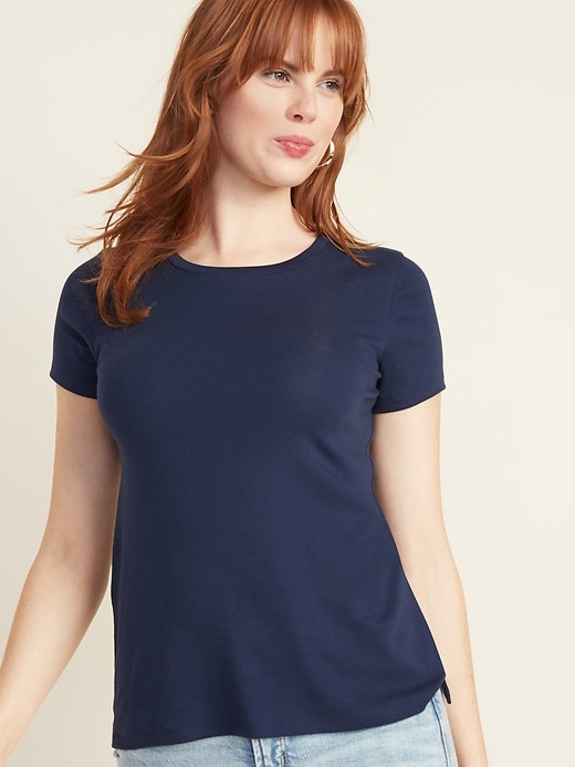 View large product image 1 of 1. Slim-Fit Crew-Neck Tee for Women