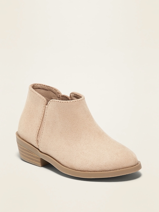 View large product image 1 of 3. Faux-Suede Ankle Boots for Toddler Girls