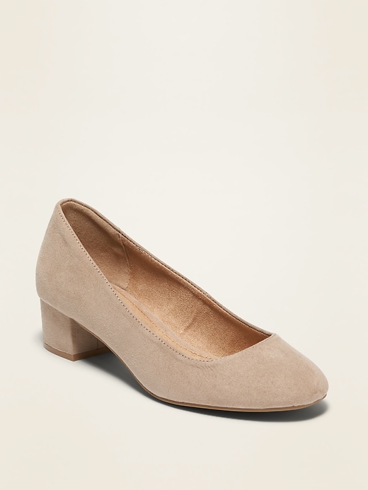 Image number 1 showing, Faux-Suede Mid-Heel Pumps for Women