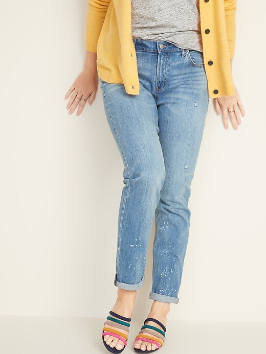 Image number 6 showing, Mid-Rise Boyfriend Distressed Jeans for Women
