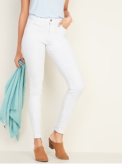 white and denim jeans
