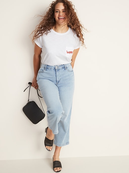 Image number 8 showing, High-Waisted Slim Wide-Leg Jeans For Women