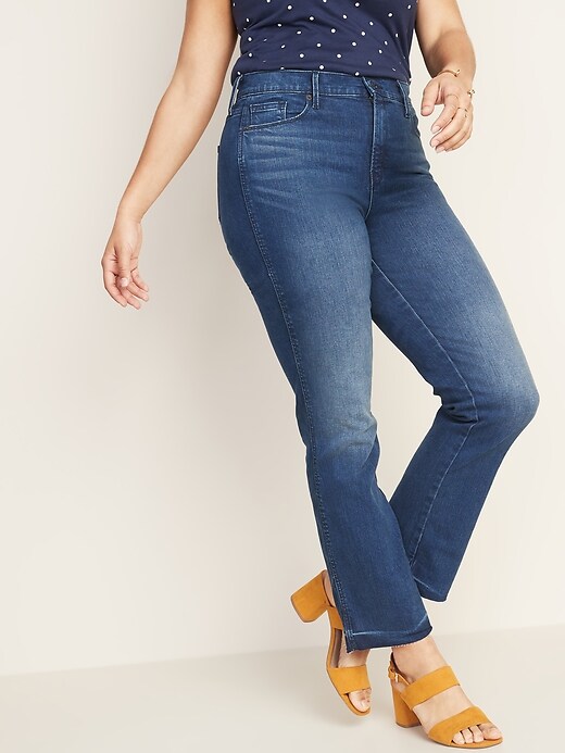 Image number 5 showing, High-Waisted Raw-Edge Flare Ankle Jeans For Women