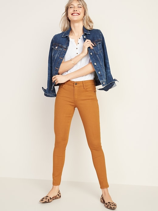 Image number 3 showing, Mid-Rise Rockstar Super Skinny Pop-Color Jeans for Women