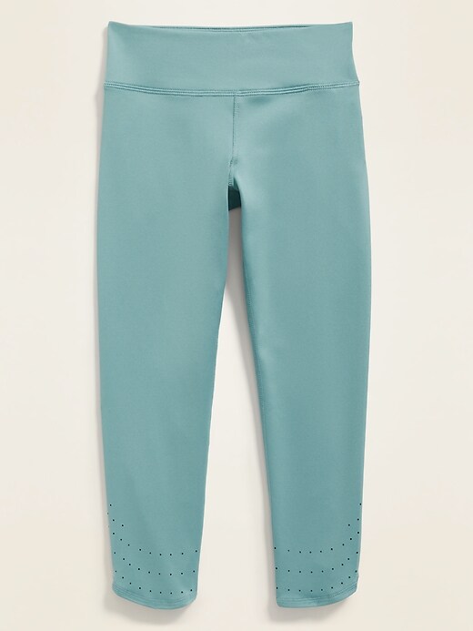 View large product image 1 of 2. Mid-Rise Go-Dry Perforated Cropped Leggings for Girls