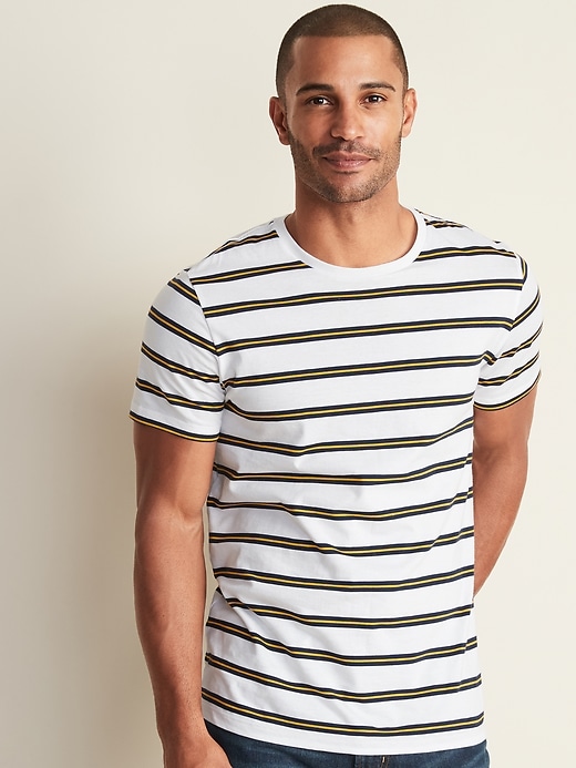View large product image 1 of 1. Soft-Washed Striped Crew-Neck Tee