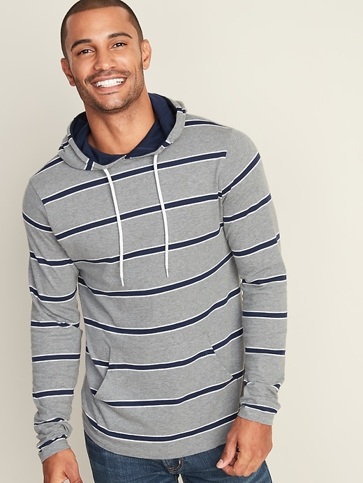 Image number 1 showing, Soft-Washed Striped Pullover Tee Hoodie