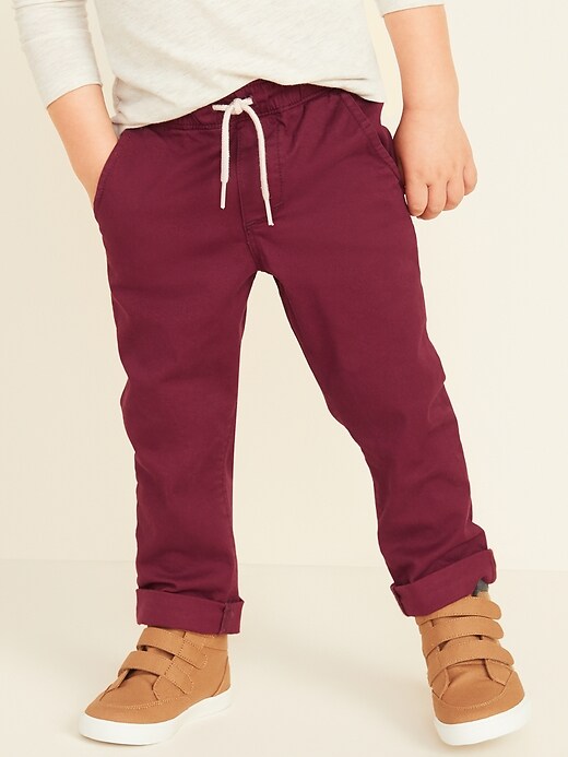 View large product image 1 of 1. Relaxed Pull-On Twill Pants for Toddler Boys