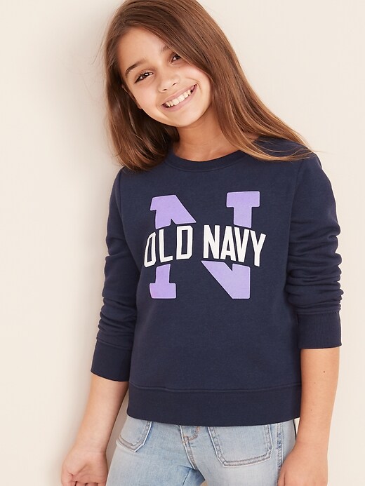 View large product image 1 of 3. Logo-Graphic Crew-Neck Sweatshirt for Girls