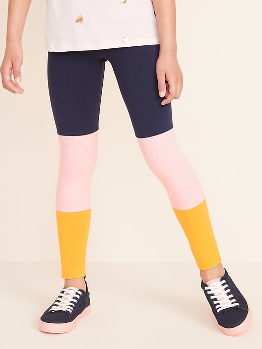 View large product image 1 of 1. Full-Length Built-In Tough Jersey Leggings for Girls