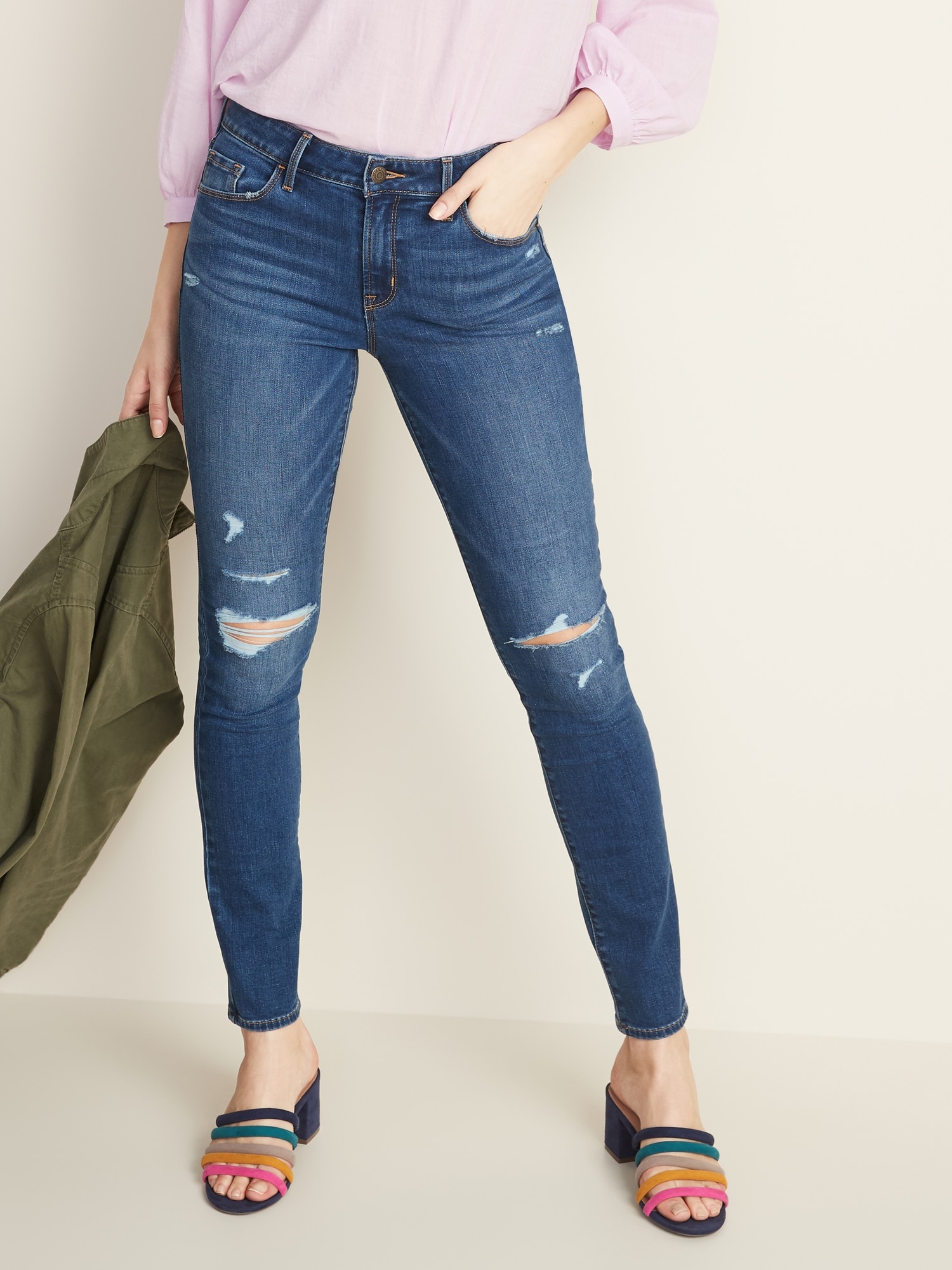 old navy mid rise curvy skinny jeans