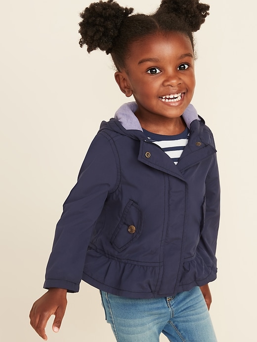 View large product image 1 of 1. Hooded Peplum-Hem Jacket for Toddler Girls