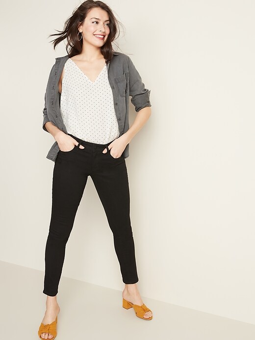 Image number 3 showing, Low-Rise Pop Icon Skinny Black Jeans for Women