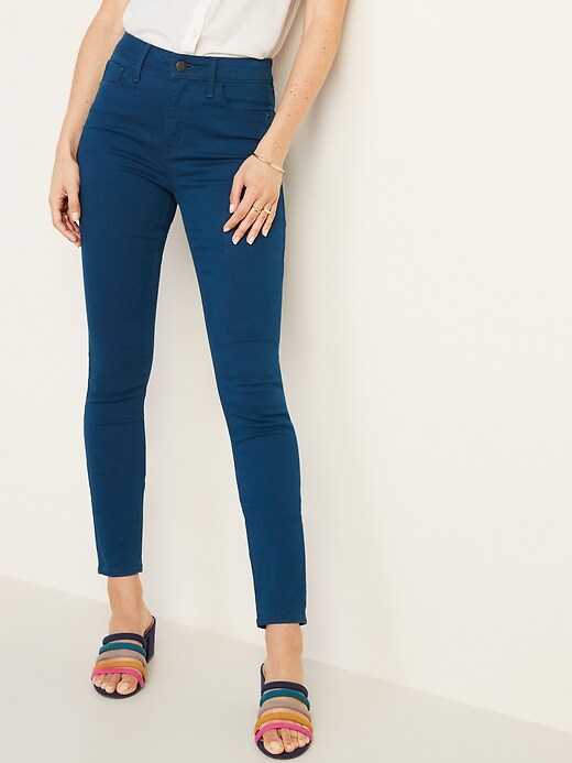 View large product image 1 of 2. High-Waisted Pop-Color Rockstar Super Skinny Jeans For Women