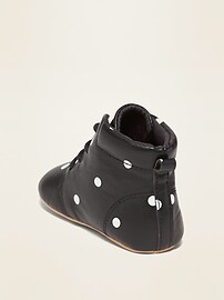View large product image 3 of 4. Polka Dot Faux-Leather Ankle Boots for Baby