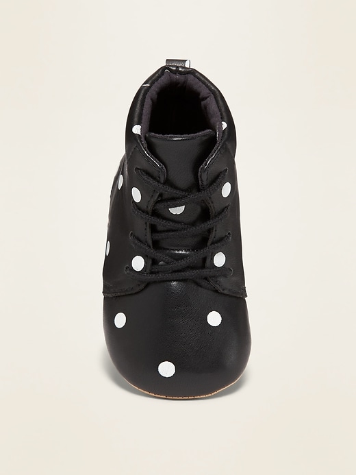 View large product image 2 of 4. Polka Dot Faux-Leather Ankle Boots for Baby