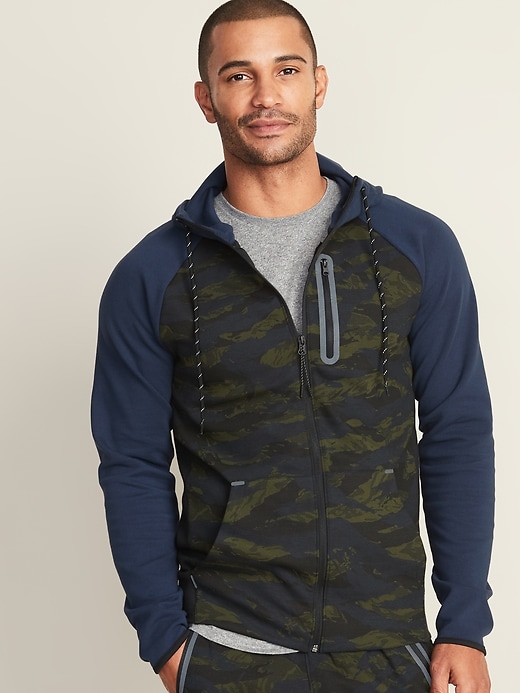 Dynamic Fleece Color-Block Zip Hoodie for Men | Old Navy