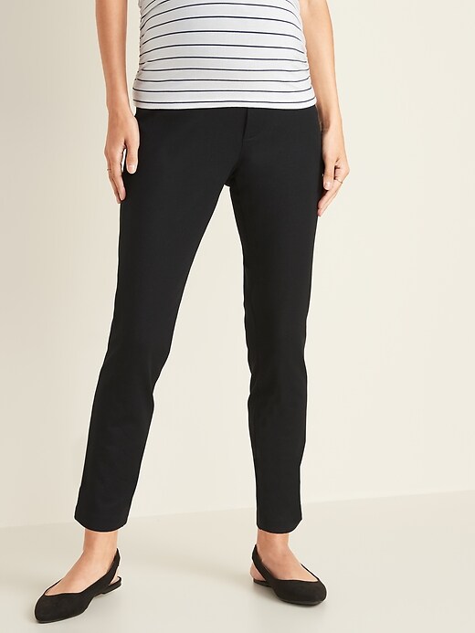 View large product image 1 of 3. Maternity Full-Panel Pixie Ankle Pants