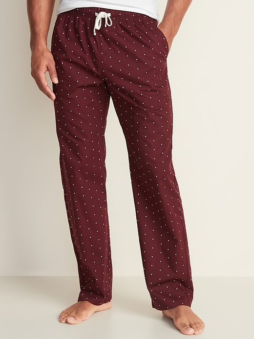 Printed Poplin Pajama Pants for Men