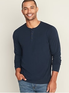 dark blue henley shirt