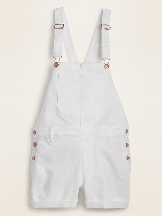 Image number 5 showing, White Jean Shortalls For Women