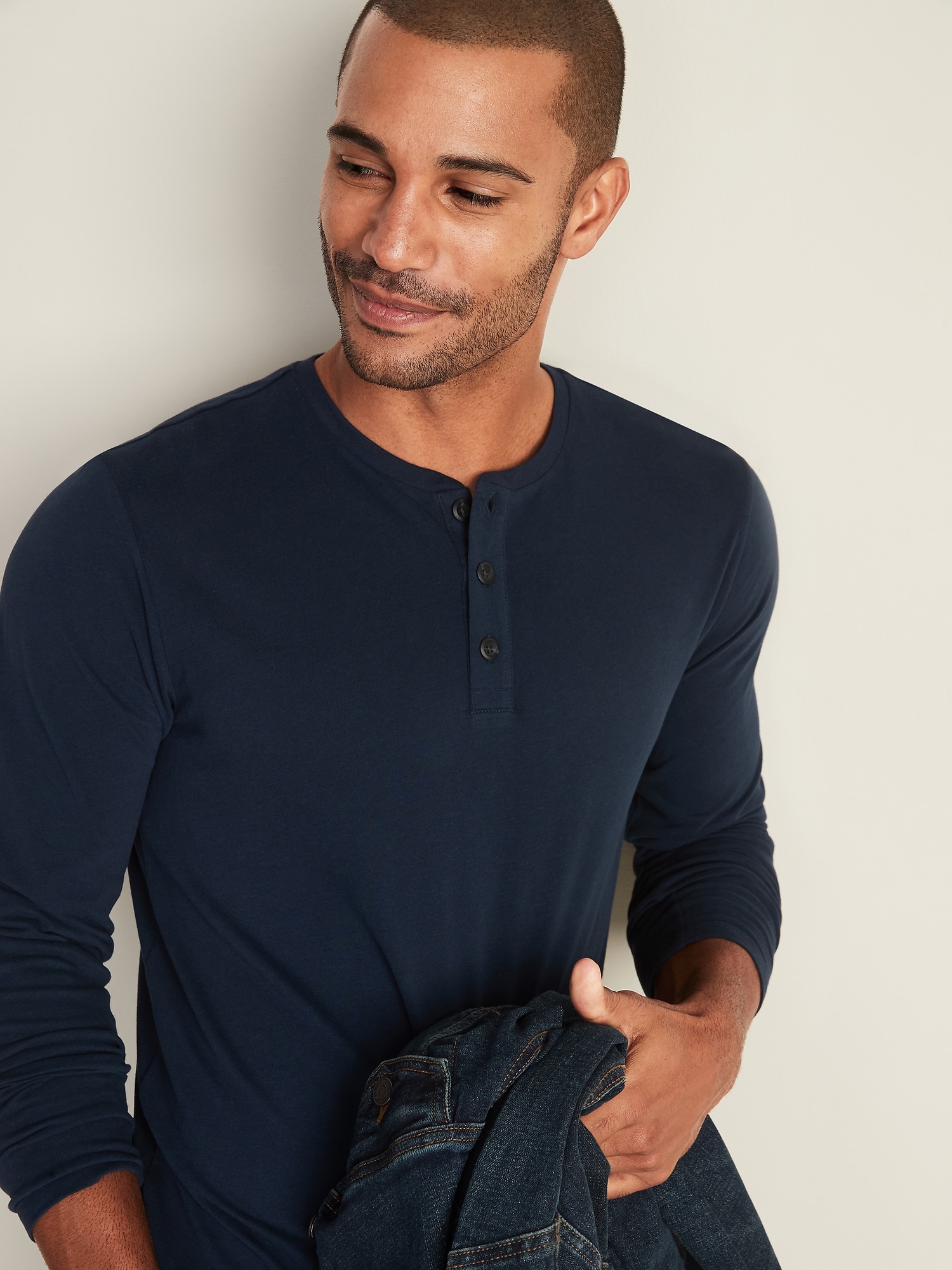 Soft-Washed Long-Sleeve Henley for Men | Old Navy